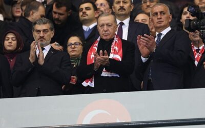 Başkan Recep Tayyip Erdoğan milli maçı tribünden takip etti!