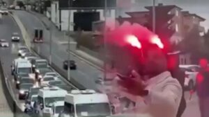 Düğün konvoyunda trafiği tehlikeye atan sürücüler yakalandı
