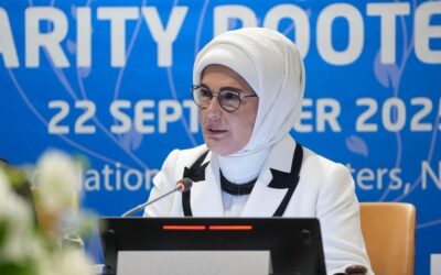 Emine Erdoğan "Birlikte Daha İyiye: Aileden Başlayan Küresel Dayanışma" etkinliği için Türkevi'nden BM'ye geçti