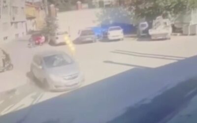 Fırına dalan otomobil ortalığı savaş alanına çevirdi… O anlar kamerada