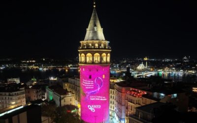 Galata Kulesi'nde meme kanseri farkındalığı… Pembe renkle ışıklandırıldı