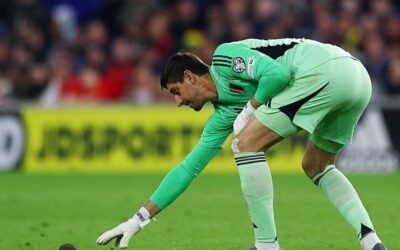 Galler-Belçika maçında ilginç olay! Courtois'nın fare ile zor anları