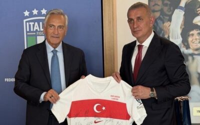 Hacıosmanoğlu'dan İtalya Futbol Federasyonu Başkanı Gravina'ya ziyaret