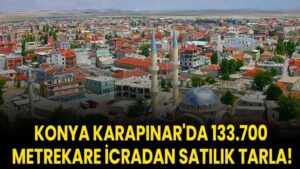 Konya Karapınar'da 133.700 metrekare icradan satılık tarla!