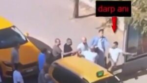 Müşteriyi bölüşemediler… Taksicilerden, meslektaşlarına meydan dayağı! İşte o anlar…