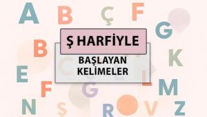 Ş ile başlayan kelimeler: Ş harfi ile başlayan kelimeler hangileri?
