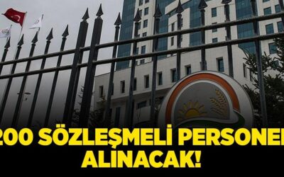 Tarım ve Orman Bakanlığı 200 Sözleşmeli Personel alacak!