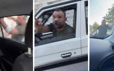 Trafikte korku dolu anlar! Tartıştığı kadınların otomobilini yumrukladı