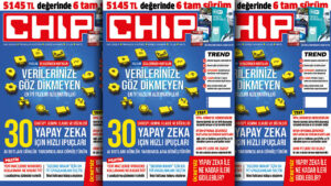 Yapay Zeka konuları ile dolu CHIP bu ay 5145 TL değerinde tam sürüm yazılım hediyeli!